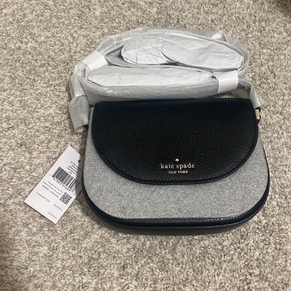 HP 11/24! NWT Kate Spade Leila Mini Flap Crossbody in Black - Picture 5 of 9